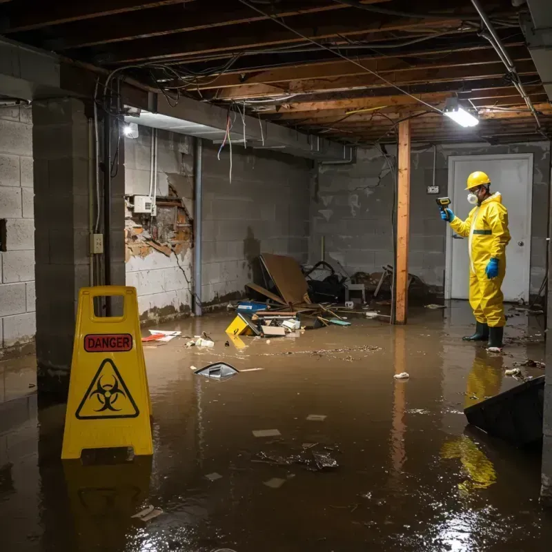 Flooded Basement Electrical Hazard in Big Bend, WI Property